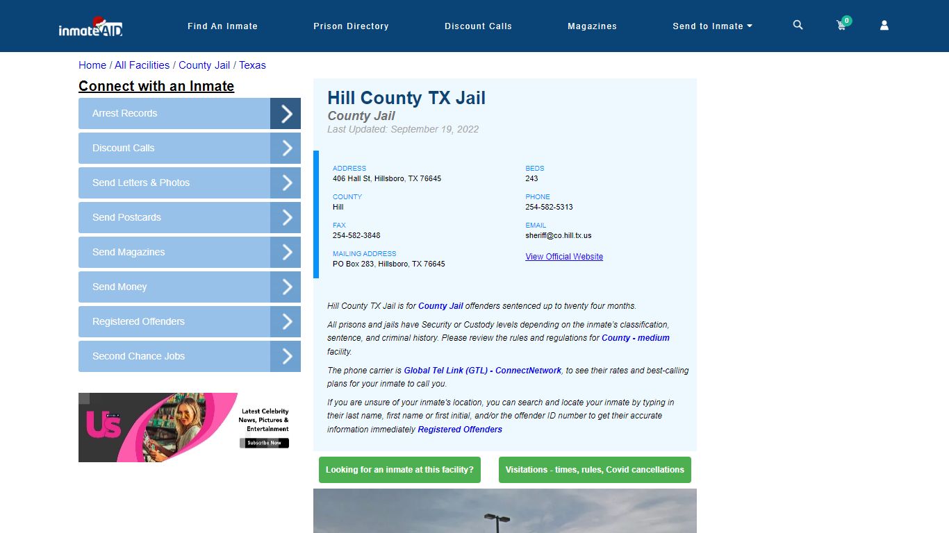 Hill County TX Jail - Inmate Locator - Hillsboro, TX