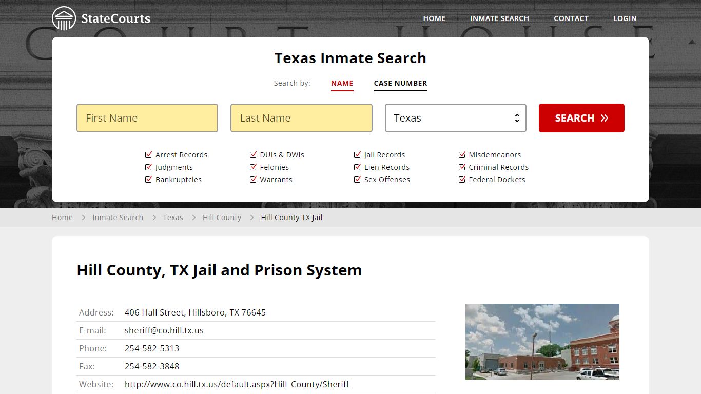 Hill County TX Jail Inmate Records Search, Texas - StateCourts